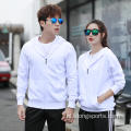 Unisex blanco pullover ritssluiting met aangepast logo